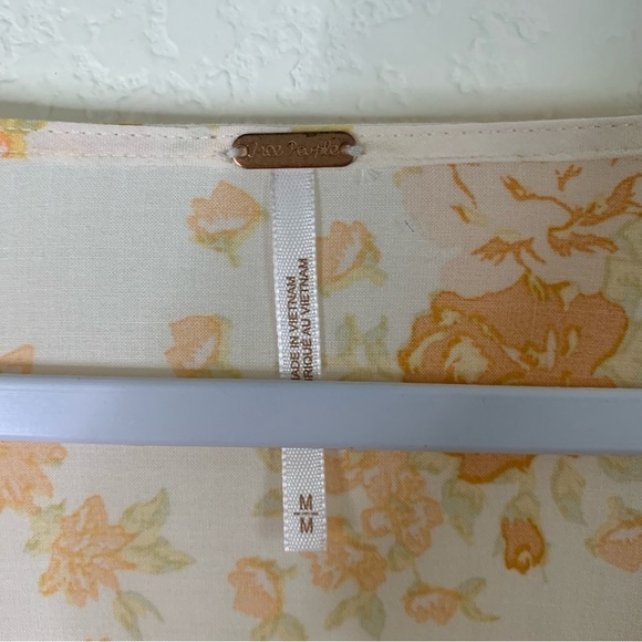 Free people Loretta tea combo Womens orange floral LS tunic M - Picture 8 of 10